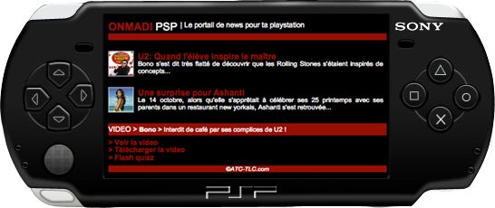 Site web console jeux vidéo PSP